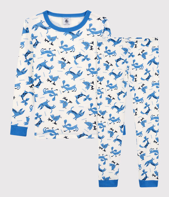Pijama snugfit de animales de algodón de niño blanco MARSHMALLOW/blanco MULTICO