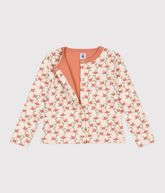 Cárdigan estampado de tejido túbico acolchado de niña blanco AVALANCHE/ MULTICO