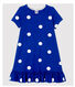 Vestido de manga corta de algodón y lino de niña
