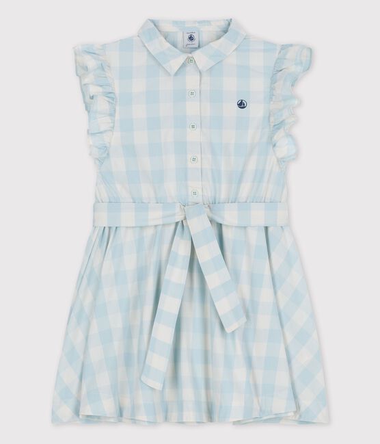 Vestido de popelina de manga corta para niña BOLDAIR/ MARSHMALLOW