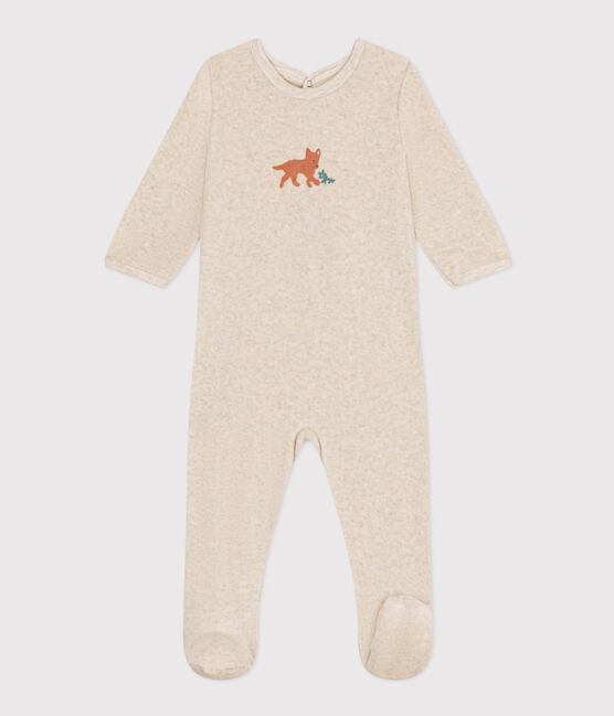 Pijama de terciopelo para bebé  beige MONTELIMAR CHINE