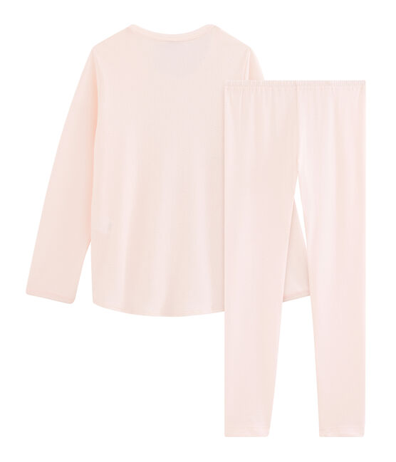 Pijama de punto para niña rosa FLEUR