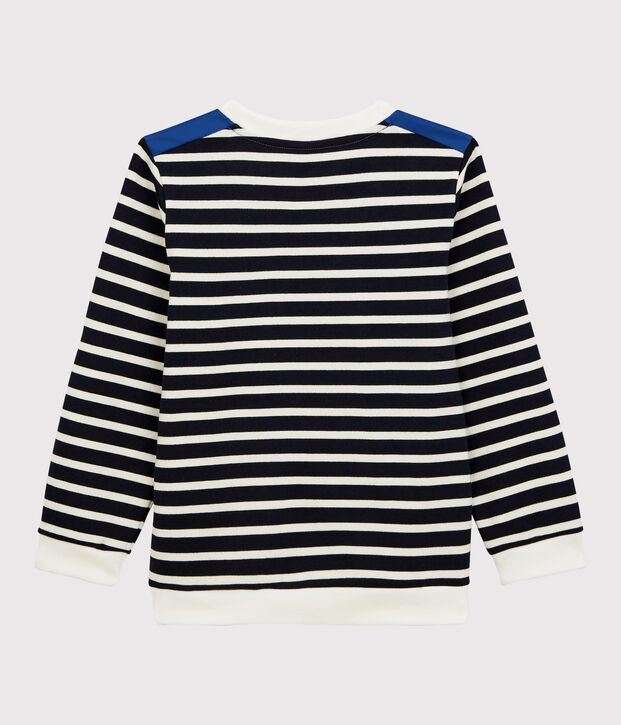 Sudadera de punto de ni&ntilde;o azul/blanco