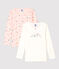 Juego de 2 camisetas de manga larga con estampado de princesas de niña de algodón variante 1