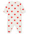 Pijama de muletón para bebé niña blanco MARSHMALLOW/rojo TERKUIT