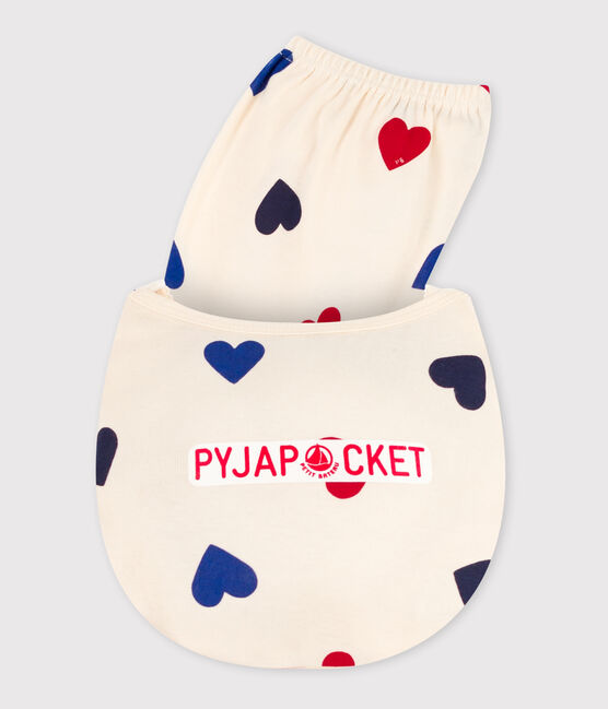 Pijama corto de corazón de algodón de niña blanco AVALANCHE/ MULTICO