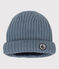 Gorro de punto tricotado con forro polar reciclado para bebé azul ROVER
