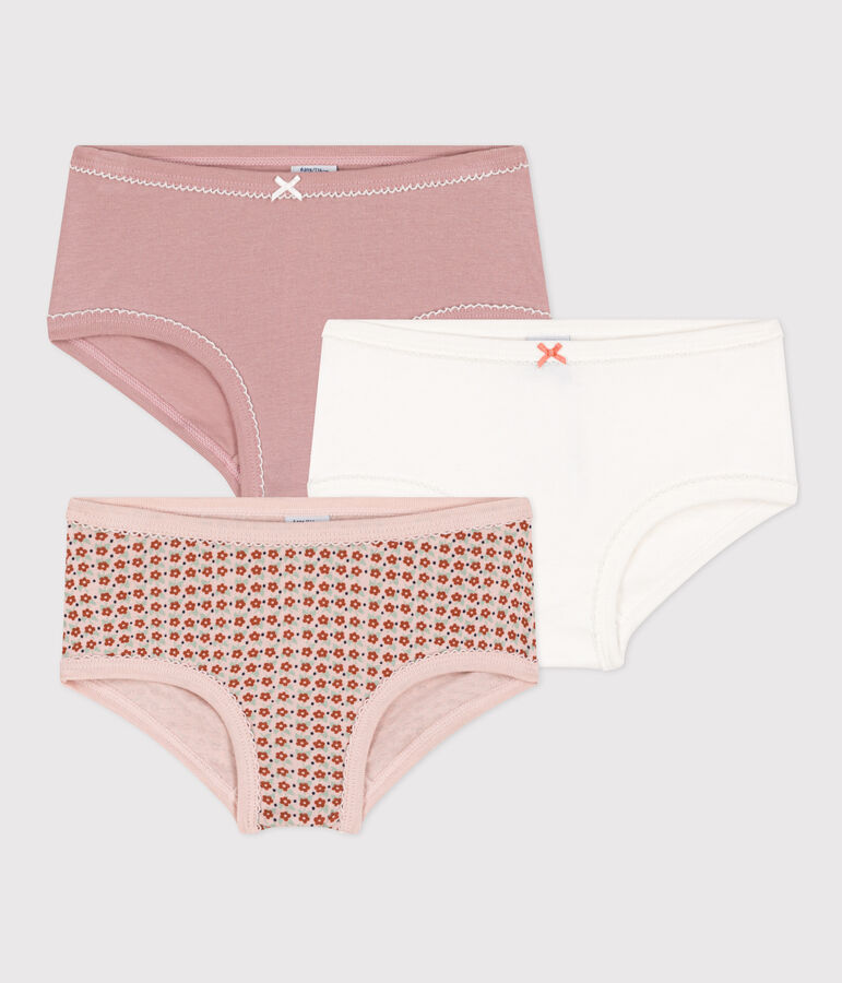Juego de 3 braguitas de algod&oacute;n con flor para ni&ntilde;a variante 1