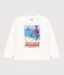 Camiseta de manga larga de algodón de niña blanco MARSHMALLOW