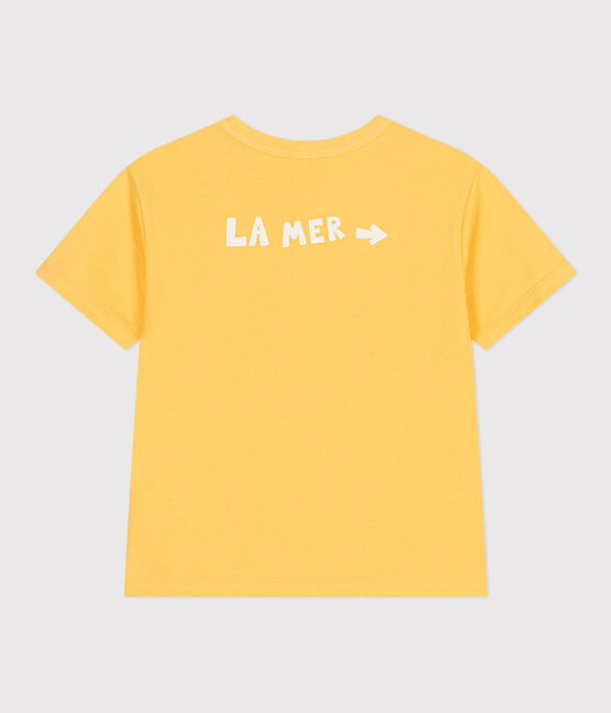 Camiseta infantil de manga corta de algodón con estampado amarillo ORGE