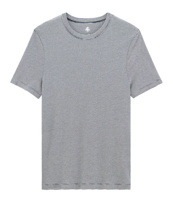 Camiseta manga corta de cuello redondo para hombre azul SMOKING/blanco MARSHMALLOW