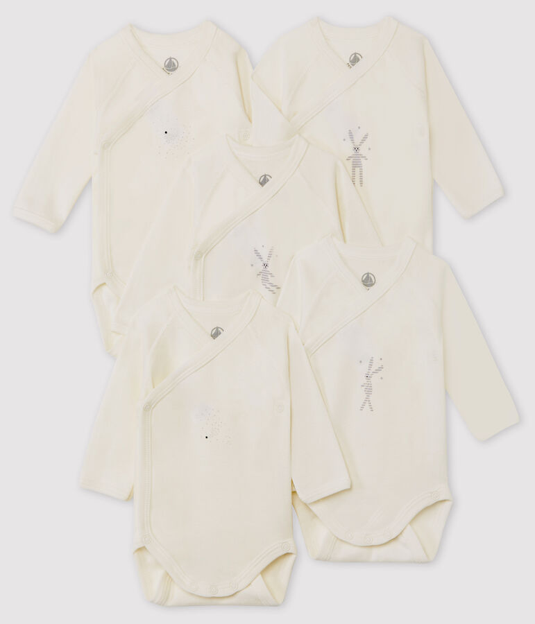 Lote de 5 bodies de nacimiento de manga larga para beb&eacute; variante 1