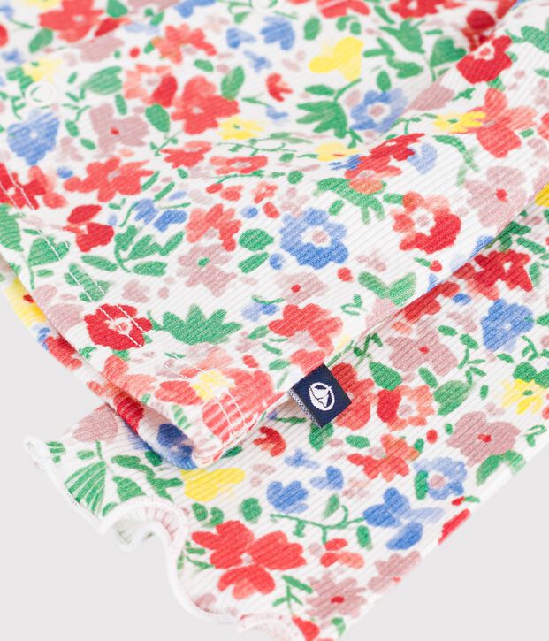 C&aacute;rdigan de algod&oacute;n con estampado de flores para beb&eacute; blanco/multicolor