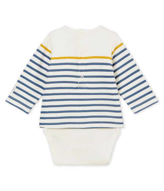 Body camiseta de manga larga para bebé niño blanco MARSHMALLOW/blanco MULTICO