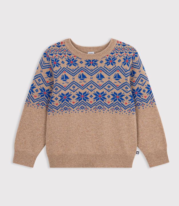 Jersey infantil de jacquard de lana y algod&oacute;n multicolor/multicolor