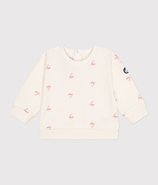 Sudadera de algodón con estampado de barco vintage para bebé rojo MILK/ POMPEI