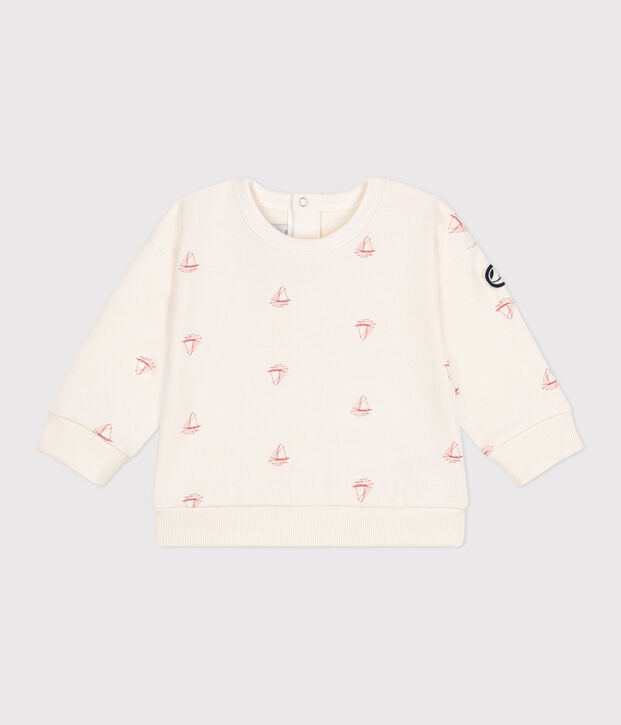 Sudadera de algod&oacute;n con estampado de barco vintage para beb&eacute; rojo/rojo