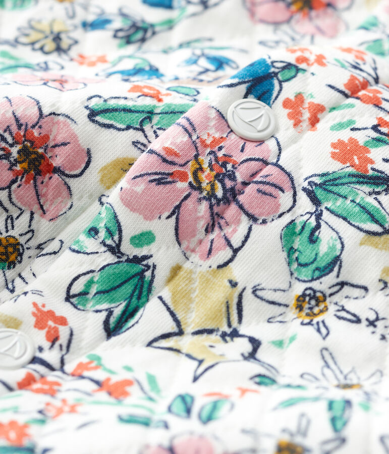 C&aacute;rdigan acolchado de beb&eacute;. blanco/multicolor