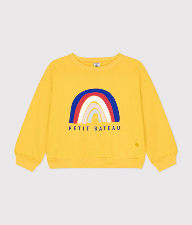 Sudadera infantil de mulet&oacute;n ligero amarillo