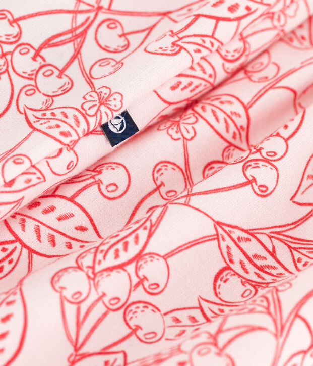 Pelele corto de algod&oacute;n sin mangas con estampado de cerezas rosas para beb&eacute; rosa/rojo