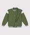 Chaqueta teddy infantil de algod&oacute;n verde/crudo