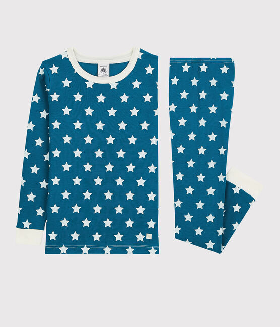 Pijama snugfit con estampado gráfico de niño/niña de algodón orgánico MALLARD/ ECUME