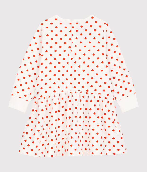 Vestido de mulet&oacute;n de beb&eacute;. blanco/naranja