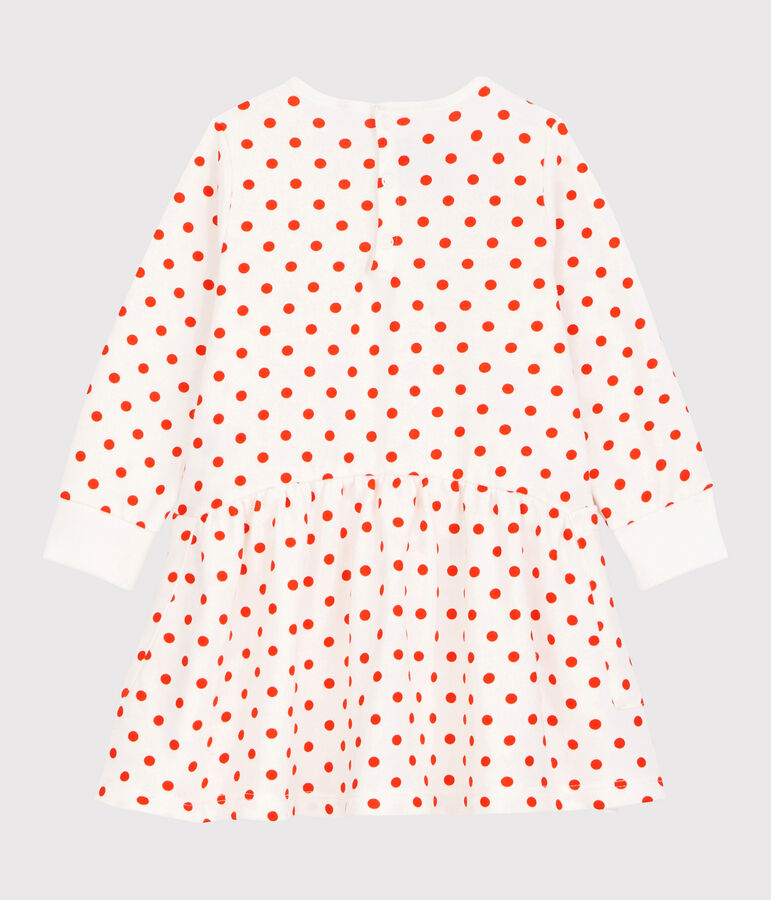 Vestido de mulet&oacute;n de beb&eacute;. blanco/naranja