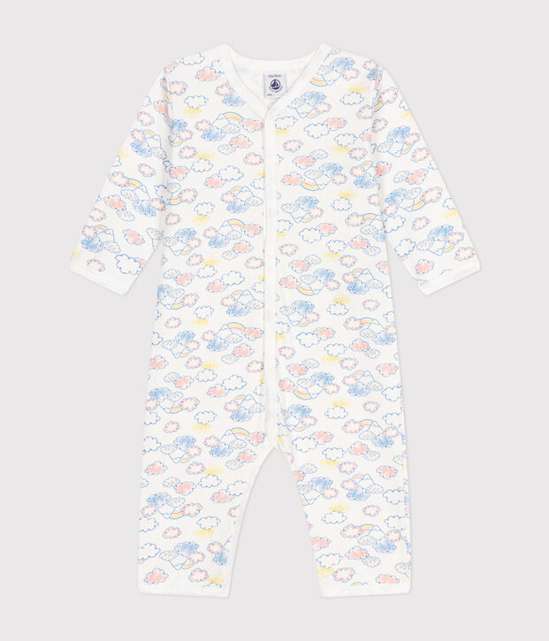 Pijama sin pies de algod&oacute;n para beb&eacute; blanco/multicolor