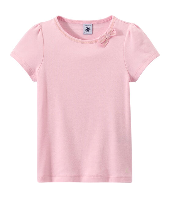 Camiseta de niña con lazo rosa BABYLONE