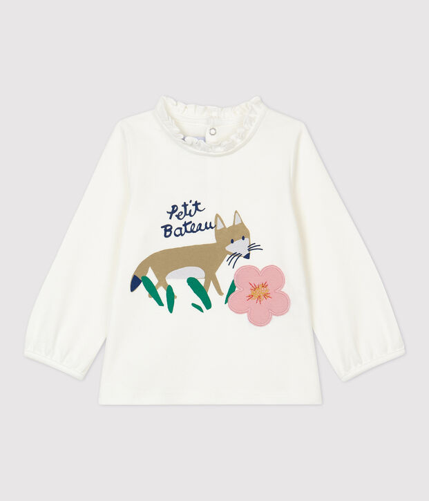 Blusa de algod&oacute;n de beb&eacute;. blanco
