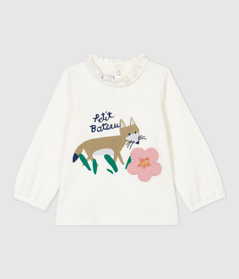Blusa de algod&oacute;n de beb&eacute;. blanco