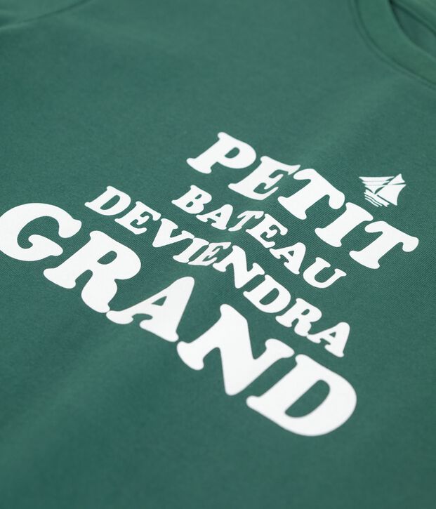 Camiseta infantil estampada de manga corta verde