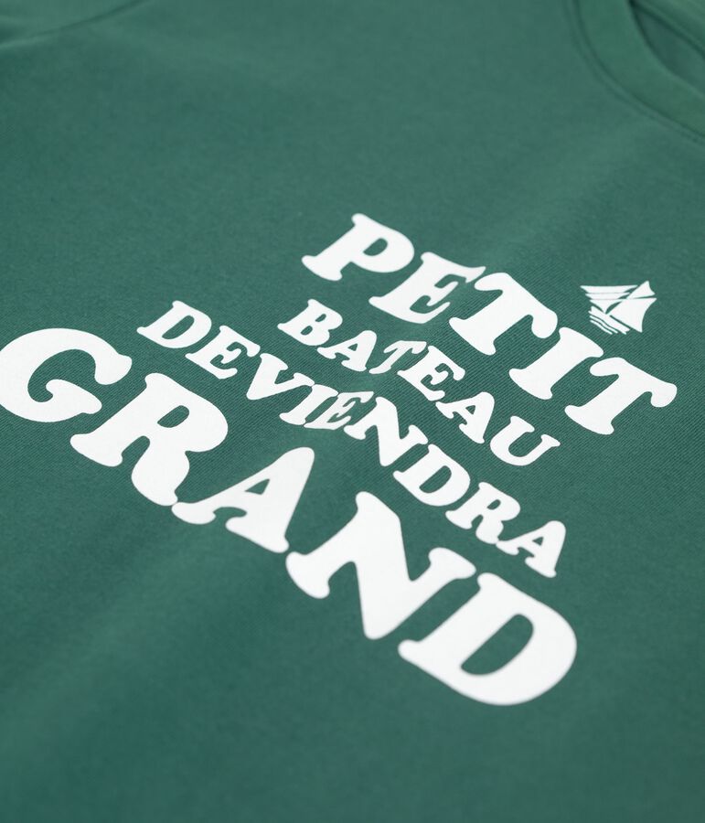 Camiseta infantil estampada de manga corta verde