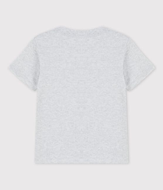 Camiseta de manga corta de algodón de niño gris POUSSIERE CHINE
