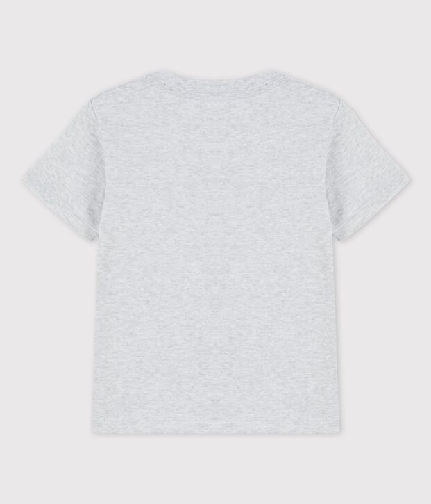 Camiseta de manga corta de algod&oacute;n de ni&ntilde;o gris