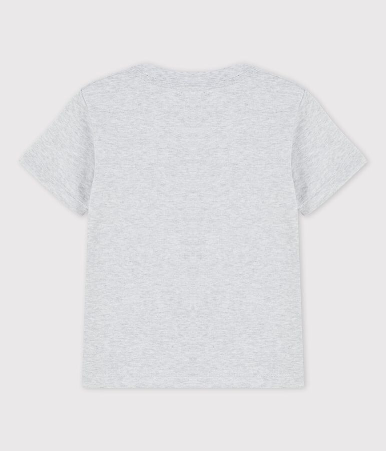 Camiseta de manga corta de algod&oacute;n de ni&ntilde;o gris