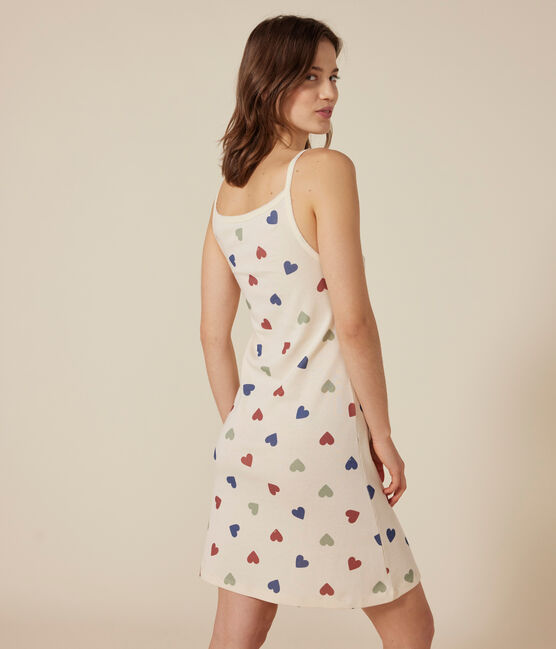 Camisón de algodón con motivo de corazón para mujer blanco AVALANCHE/ MULTICO