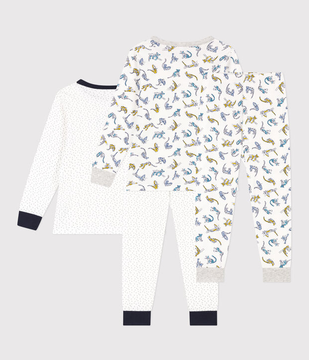 Juego de 2 pijamas de algod&oacute;n con estrellas y felino para ni&ntilde;o/ni&ntilde;a multicolor