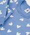 Pijama infantil de mulet&oacute;n con corazones azul/blanco