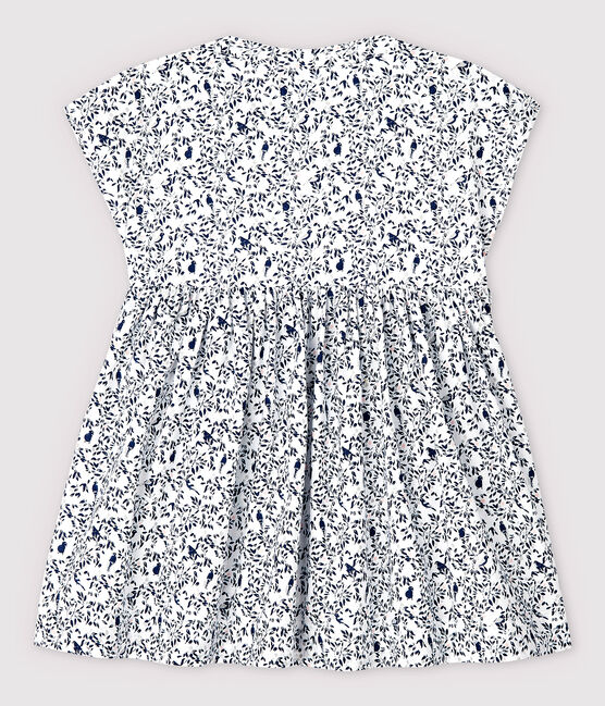 Vestido de manga corta de popelina de bebé niña blanco MARSHMALLOW/blanco MULTICO