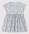 Vestido de manga corta de popelina de bebé niña blanco MARSHMALLOW/blanco MULTICO