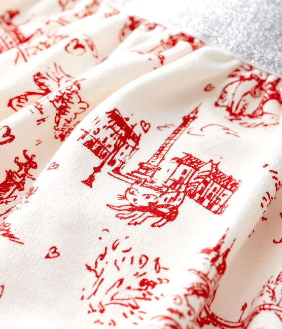 Falda de felpa para niña blanco MARSHMALLOW/rojo TERKUIT