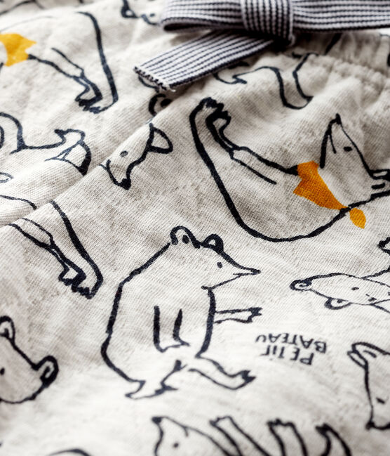 Pantalón de tejido túbico para bebé niño gris BELUGA/blanco MULTICO