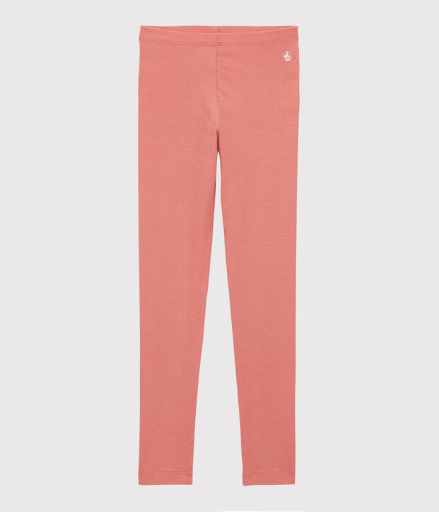 Leggings de punto de elastano de ni&ntilde;a rosa