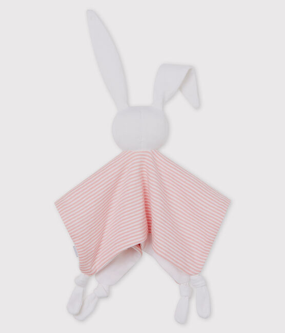 Peluche de conejo para bebé de algodón rosa CHARME/blanco MARSHMALLOW