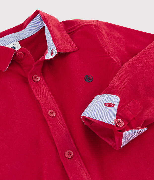Camisa de pana de ni&ntilde;o rojo
