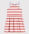 Vestido sin mangas de algodón a rayas para niña rosa PAPAYE/ MARSHMALLOW