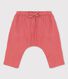 Pantalón de estilo saragüelles liso de gasa de algodón ecológico para bebé
