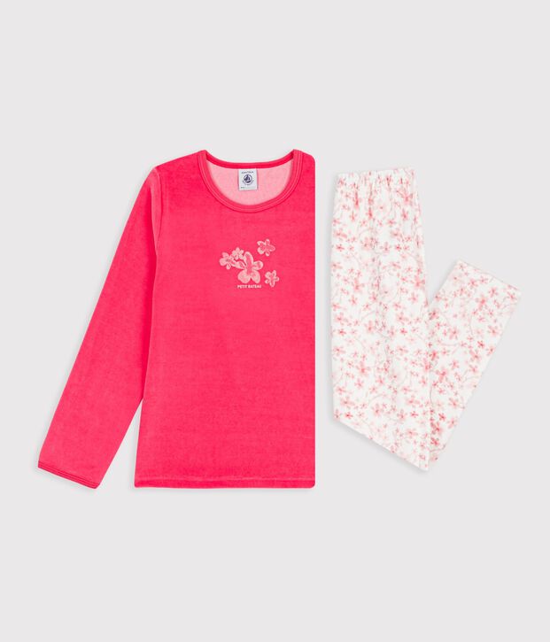 Pyjama  en velours rosa/multicolor